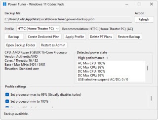 Windows 11 Codec Pack power user settings