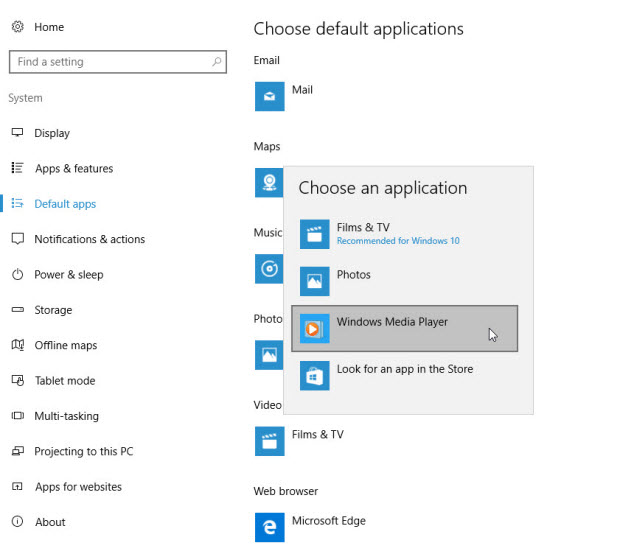 Windows 10 Choose an application